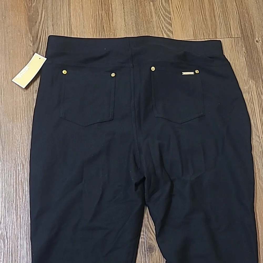 Michael‎ Kors Black Skinny Pants with Gold Accents